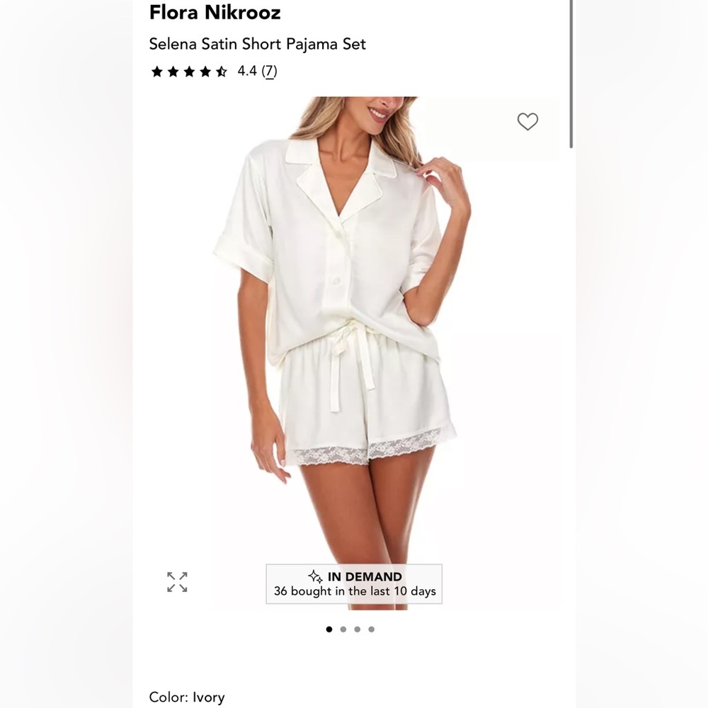 Flora Nikrooz Satin Pajama Set - White